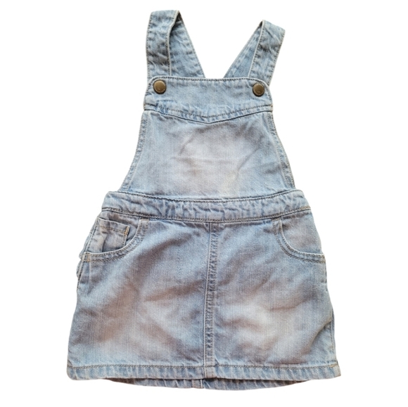 Old Navy 100% Cotton Denim Jean Overall Dress Size 18 to 24 Months - Picture 1 of 7